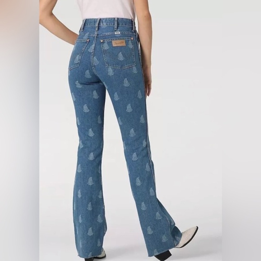 Wrangler westward 626 paisley print‎ high rise bootcut bluevjeans size 30x34 - Picture 6 of 8